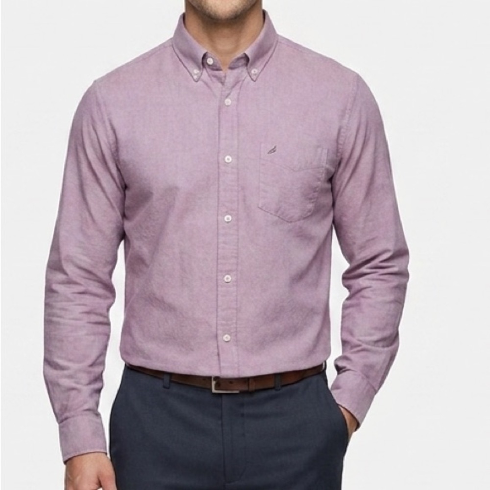 Daniel Hechter Paris Oxford Button Down Shirt Men’s Large Pink Regular Fit